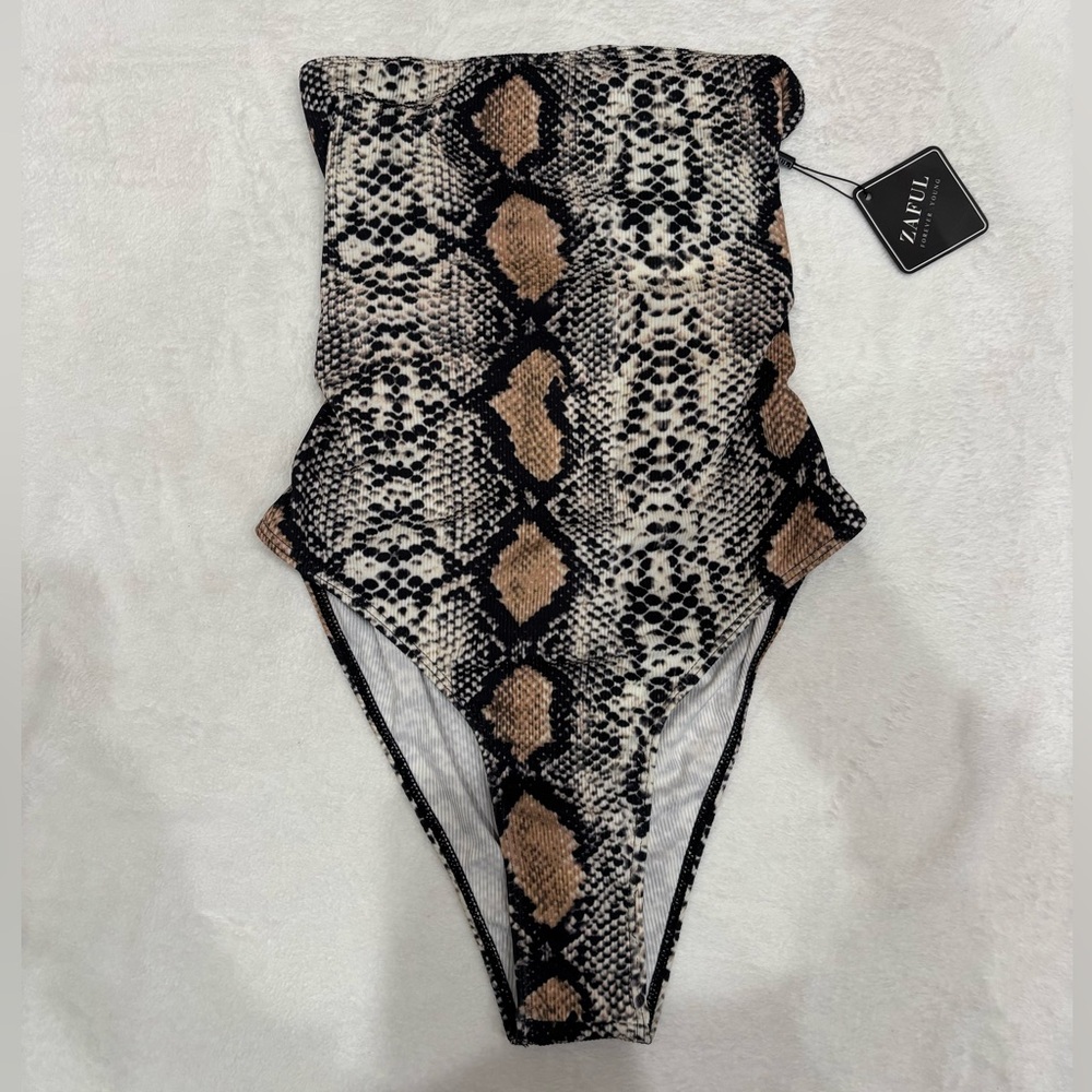 Zaful Snakeskin One Piece Swimsuit